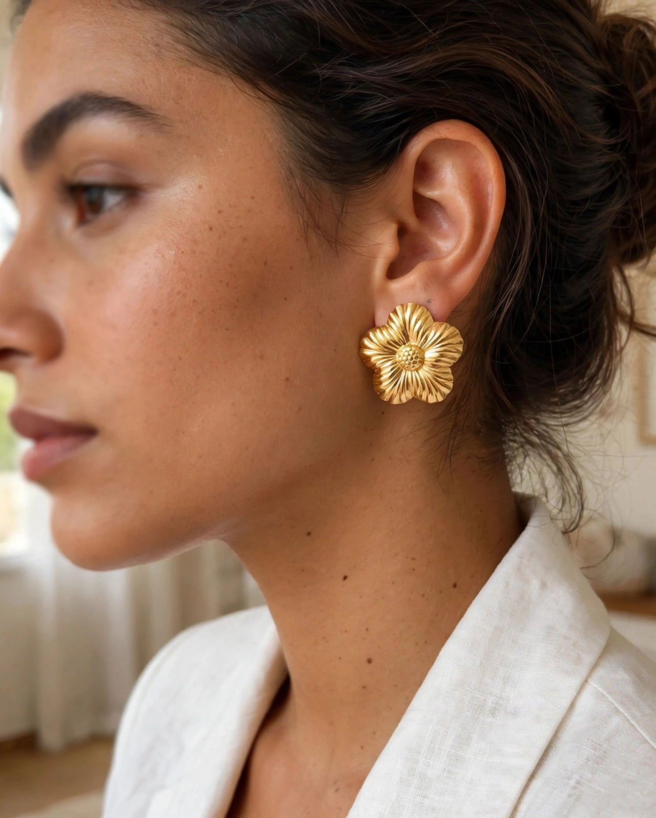 Aretes Flor Bloom Golden foto 2