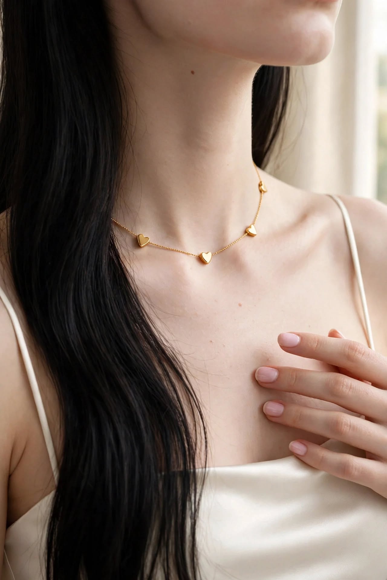 Collar Corazon Steel Golden foto 2